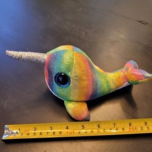 Ty Beanie Boos Nori Narwhal Rainbow Shimmer 2019